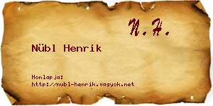 Nübl Henrik névjegykártya
